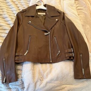 New never worn Michael Kors Leather Moto Jacket